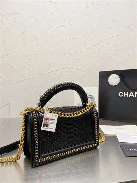 chanel boy python replica|chanel dupe leather.